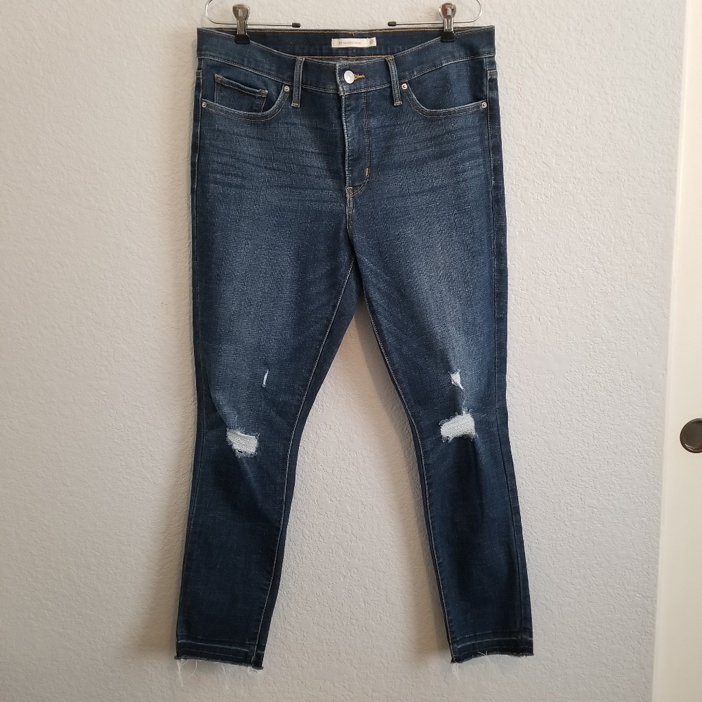 Levi's 311 Shaping Skinny Dark Blue Distressed Jeans